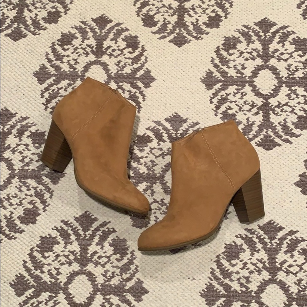 Faux suede booties